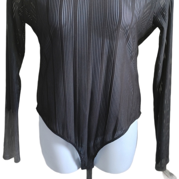 NWOT Junior Plus Black Stretchy Bodysuit - Picture 8 of 9